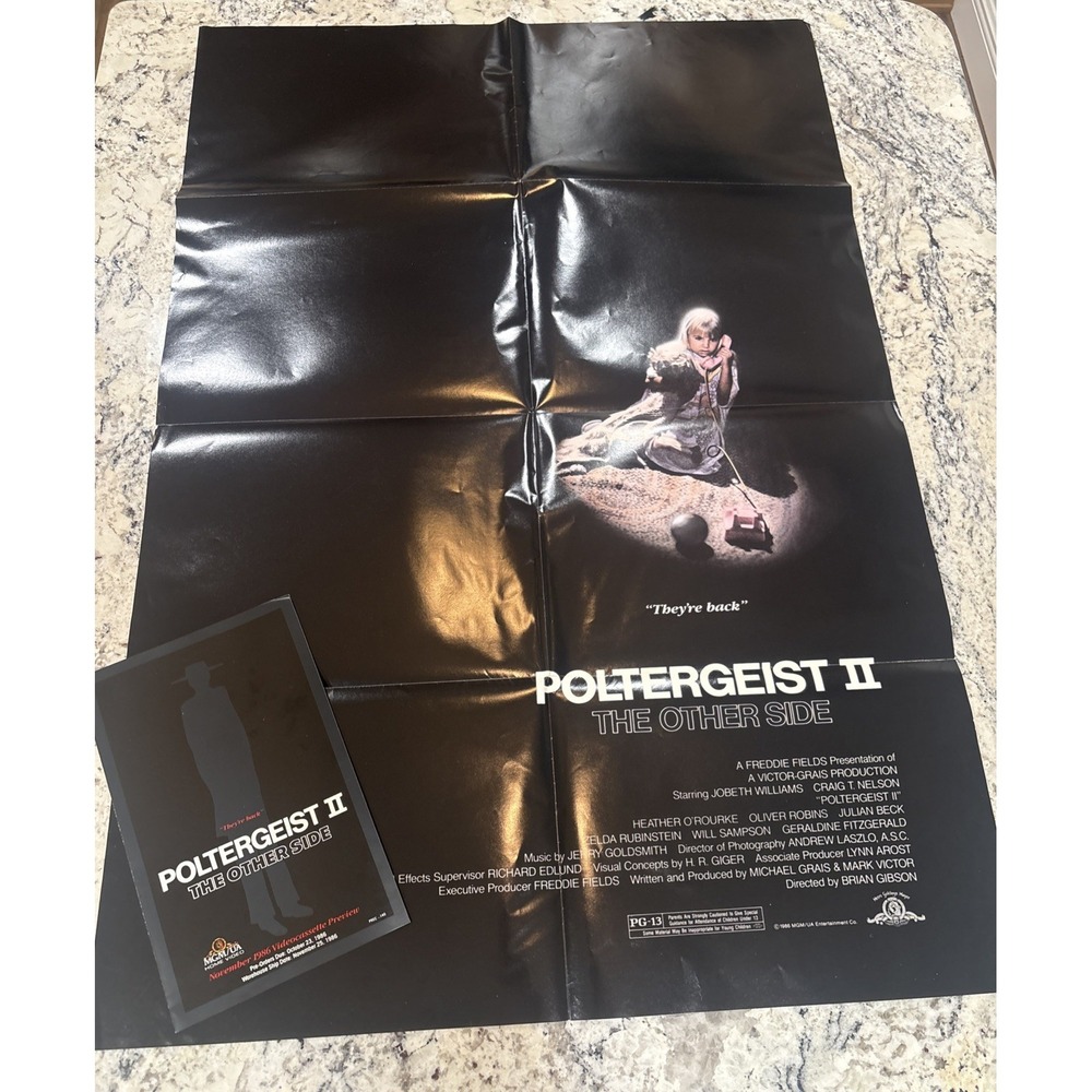 Poltergeist 2 1986 Original Video Promo Movie Poster Horror & sales Pamphlet